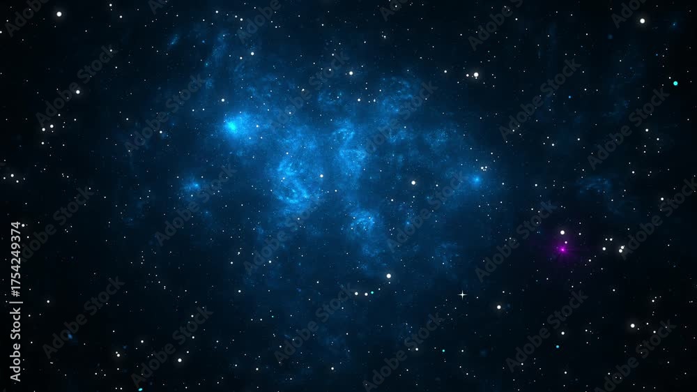 Canvas Prints the stars and blue nebula in space. galaxy exploration through outer space towards glowing milky way