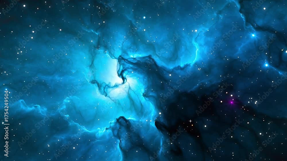 Canvas Prints the stars and blue nebula in space. galaxy exploration through outer space towards glowing milky way