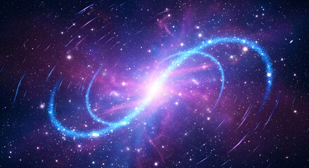 Vibrant Cosmic Galaxy with Swirling Star Trails.