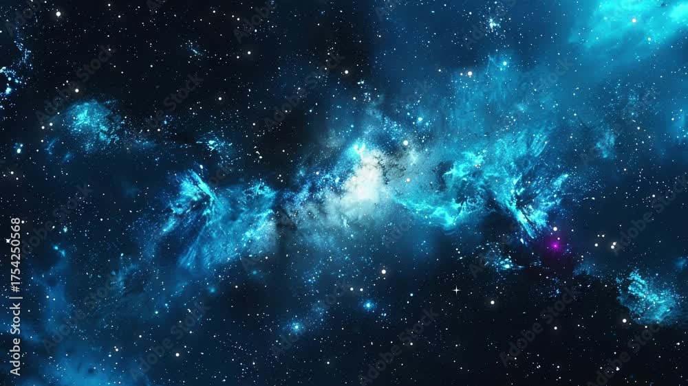 Canvas Prints the stars and blue nebula in space. galaxy exploration through outer space towards glowing milky way