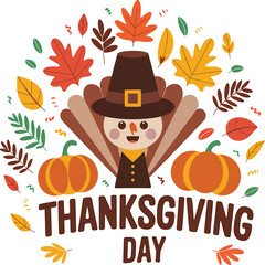 Thanksgiving Day Vector Illustration Graphic T-Shirt Design Cut File