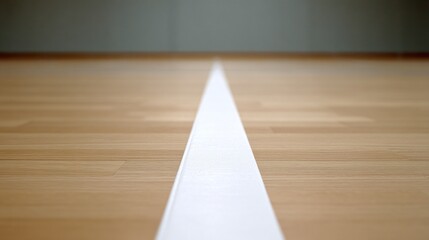 The spacious indoor sports hall features a beautiful wooden floor with white lines marking different playing areas. Sunlight streams through windows, creating a warm atmosphere ready for action