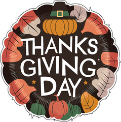 Thanksgiving Day Vector Illustration for T-Shirt, Sticker, Cut File