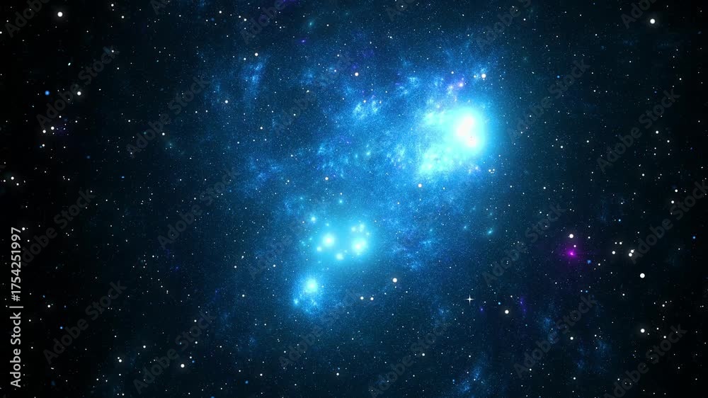 Canvas Prints the stars and blue nebula in space. galaxy exploration through outer space towards glowing milky way