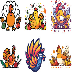Thanksgiving Day Logo for T-Shirt Vector Illustration Design