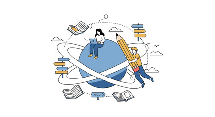 Creative brainstorming for new ideas and information gathering process.