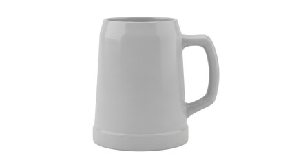 Isolated gray ceramic beer stein for drinking at the bar, oktoberfest, celebration with friends