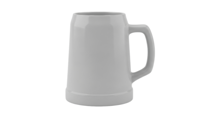 Isolated gray ceramic beer stein for drinking at the bar, oktoberfest, celebration with friends