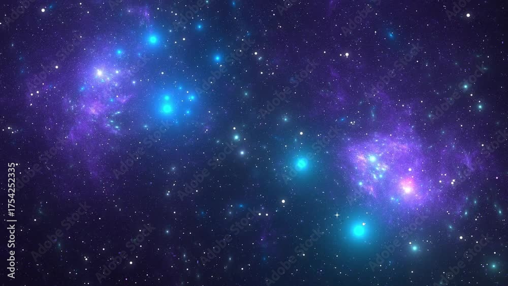 Canvas Prints the stars and blue nebula in space. galaxy exploration through outer space towards glowing milky way