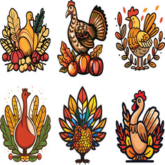 Thanksgiving Day Logo Vector Illustration Graphic for T-Shirt and Print