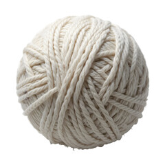 White Cotton Yarn Ball Texture Isolated
