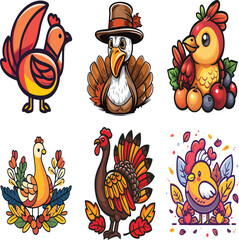 Thanksgiving Day Logo Vector Illustration for T-Shirt and Print Design