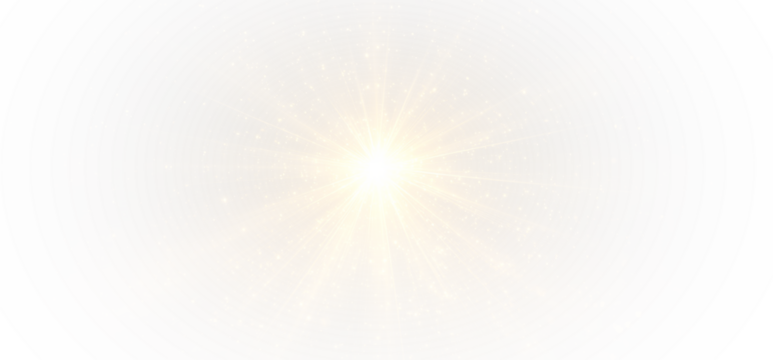 PNG Christmas golden starlight overlay with shining rays, sparkling glow, neon bokeh effect, and bright burst for festive holiday, New Year cards, and digital illustration backgrounds