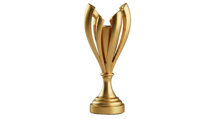 Isolated golden trophy cup for a winner, elegant award or championship prize for a contest