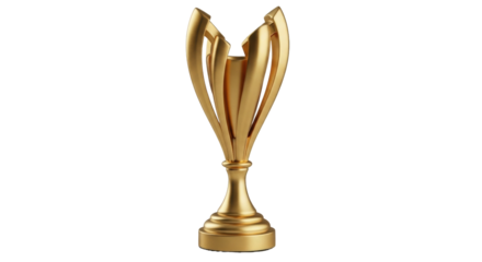 Isolated golden trophy cup for a winner, elegant award or championship prize for a contest