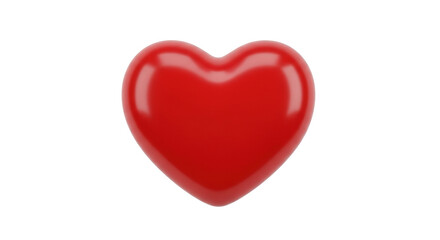 Isolated Red Heart Symbol, Shape, Love and Valentine's Day Romance, Passion, and Affection