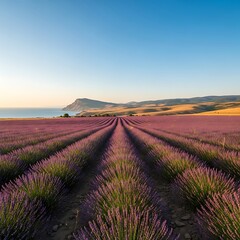 Lavender Fields at Sunrise.