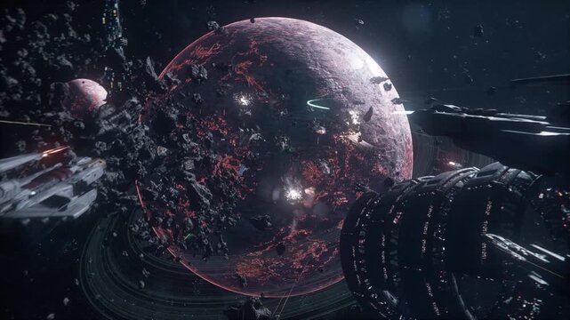 Epic Robot Invasion in Outer Space War