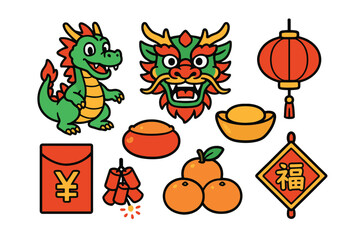 Fototapeta premium Grocery shopping carts filled with fresh produce and beverages. Set of 6 vector illustration