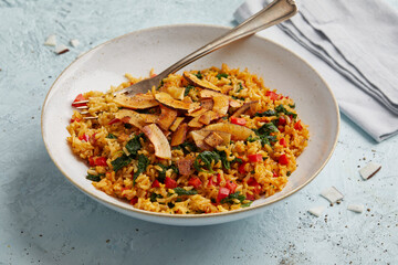 Rice with kale and coconut