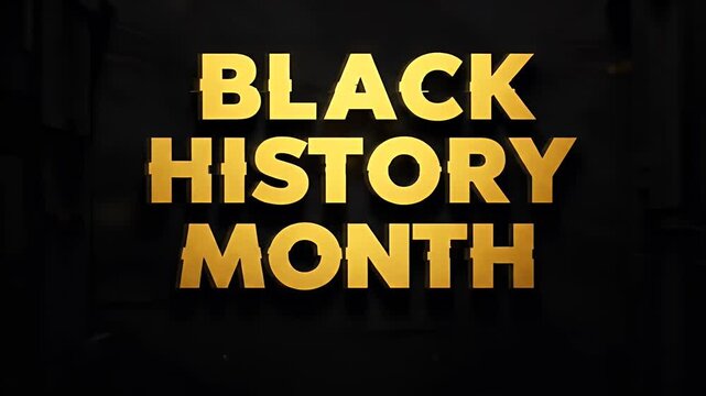 Golden Black History Month Text Animation Background