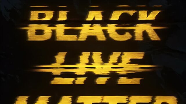 Golden Black Lives Matter text motion graphics background