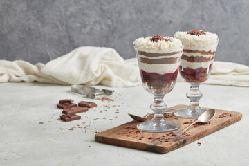 Black Forest cake in a jar