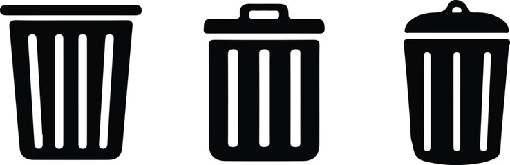 bin icon set delete button vector design