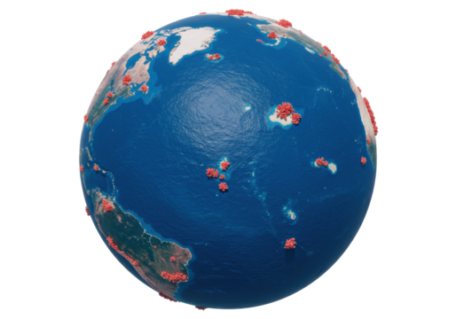 Isolated global pandemic concept, coronavirus outbreak on Earth, worldwide danger virus