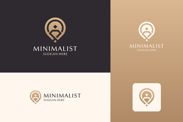 Luxury diamond logo icon design. Stylizes gemstones royal luxury symbols.