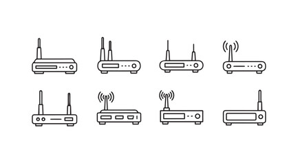 Vector art of router icons isolated