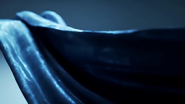 Blue fabric wave background.