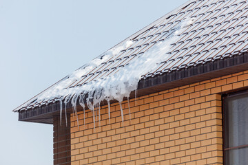 A roof covered in ice