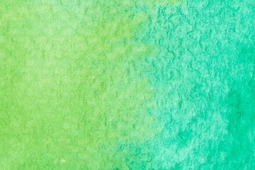 green, yellow watercolor, paint stroke gradient color combination on drawing paper use as background