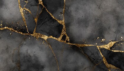 Obraz premium Elegant Abstract Surface Featuring Subtle Grey Pattern with Luxurious Gold Accents and Textures