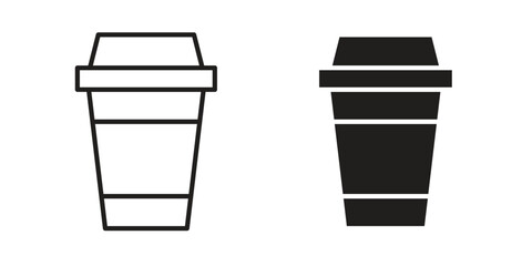 Togo Cup icon set in flat and line style vectors