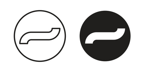 Tilde icon set in flat and line style vectors