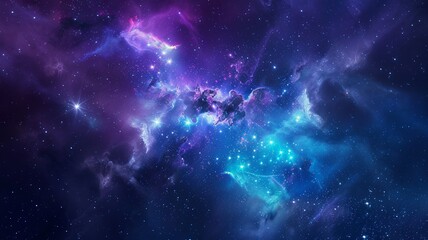 Dynamic swirl of vibrant light streams and particles in violet, blue, purple resembling neural networks or cosmic energy patterns.