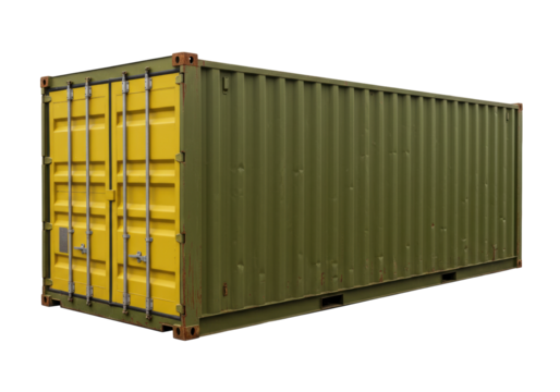 Isolated shipping container box, large cargo container for import export logistics concept
