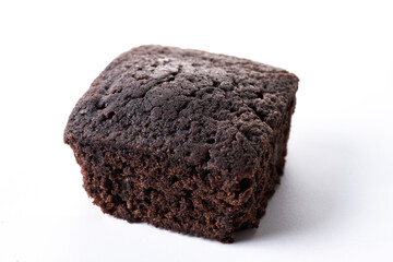Homemade chocolate brownies isolated on white background
