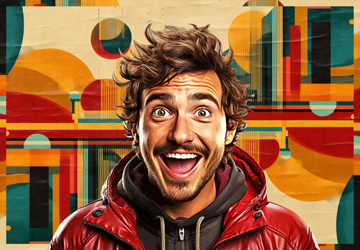 Vintage Pop Art Style Photo Effect Mockup