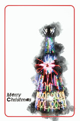 a neon light christmas tree