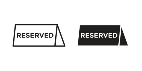 Reservation table icon set in flat and line style vectors