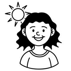 Sunshine smile girl on white background