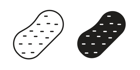 Potato icon set in flat and line style vectors