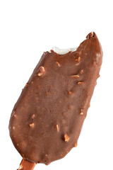 Bitten ice cream isolated