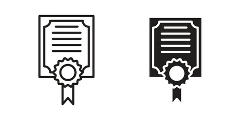 License icon set in flat and line style vectors
