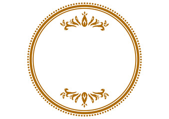 アジア風の飾りフレーム。豪華な装飾。手描きの荒い筆タッチ。