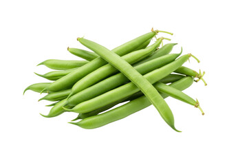 Isolated Pile of Fresh Green Beans, Healthy and Nutritious Raw Organic Vegetables