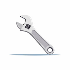 Obraz premium Adjustable Wrench Tool in Gray Color Isolated on White.